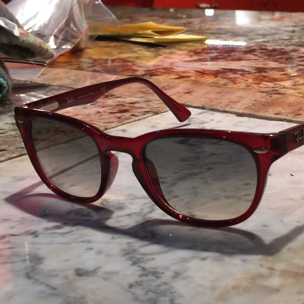 RayBan model 4140. Burgundy/ brown